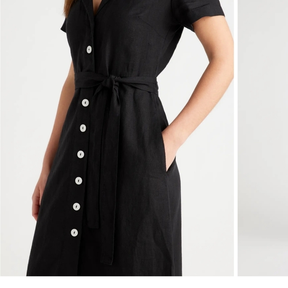 New Quince Linen Dress in Black - Picture 2 of 9